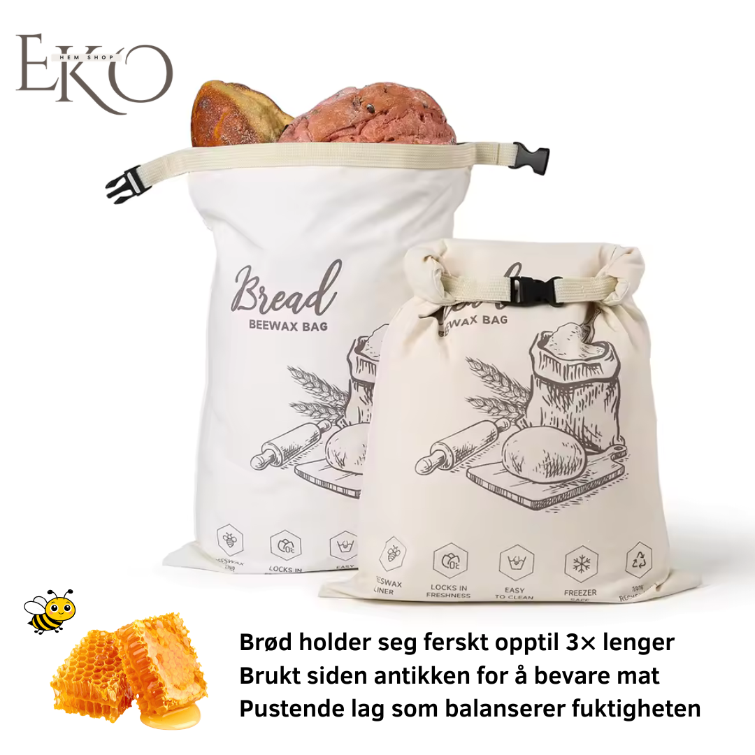 Økologisk bivoks brødpose – 100 % bomull