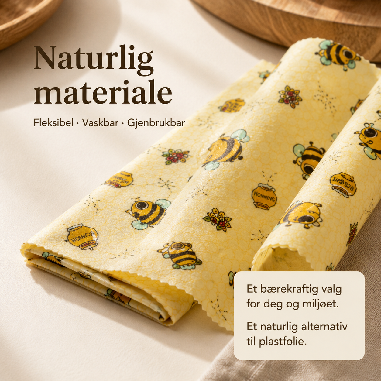 Bivoks Matfolie™ – Gjenbrukbar (3 stk)