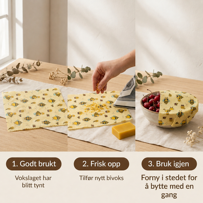 Bivoks Matfolie™ – Gjenbrukbar (3 stk)
