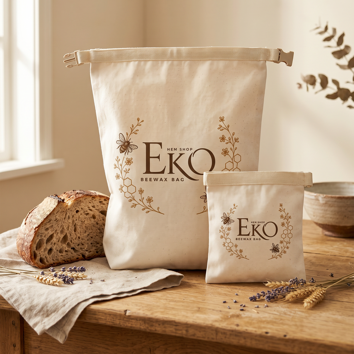 Økologisk bivoks brødpose – 100 % bomull